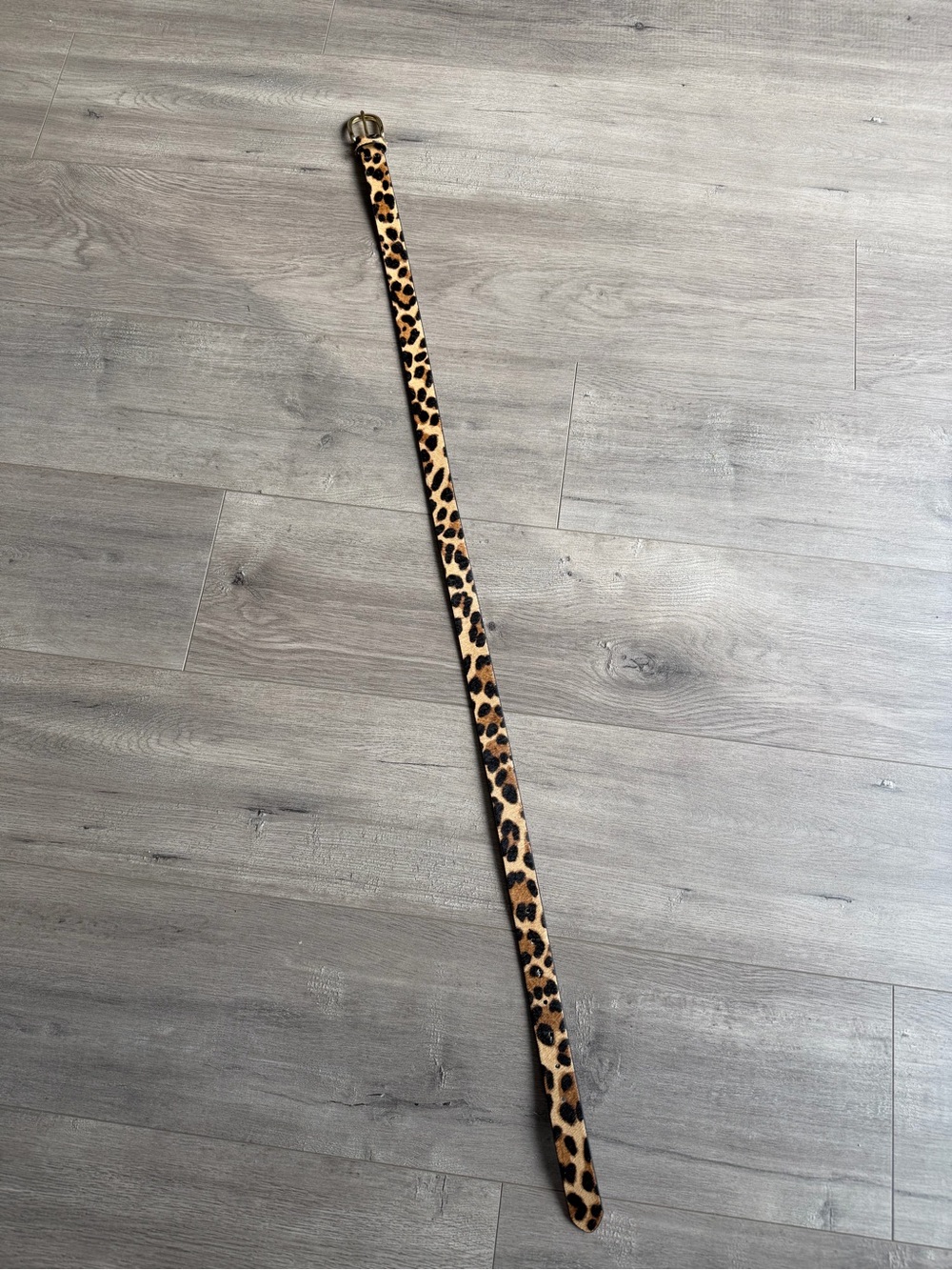 J. Crew Skinny calf hair belt in leopard - size large